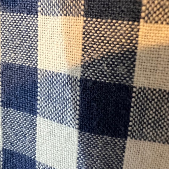 LRL Lauren Jeans Co Womens Navy White Gingham Button‎ Down Collared Shirt 1XL - Picture 11 of 15